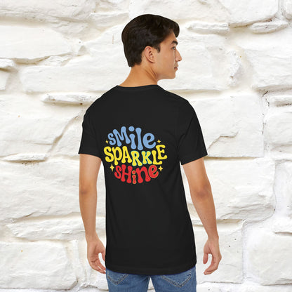 "Smile, Sparkle, Shine" Cat T-Shirt | Front & Back Design | Nunu&Miao Studio - Nunu&Miao Studio
