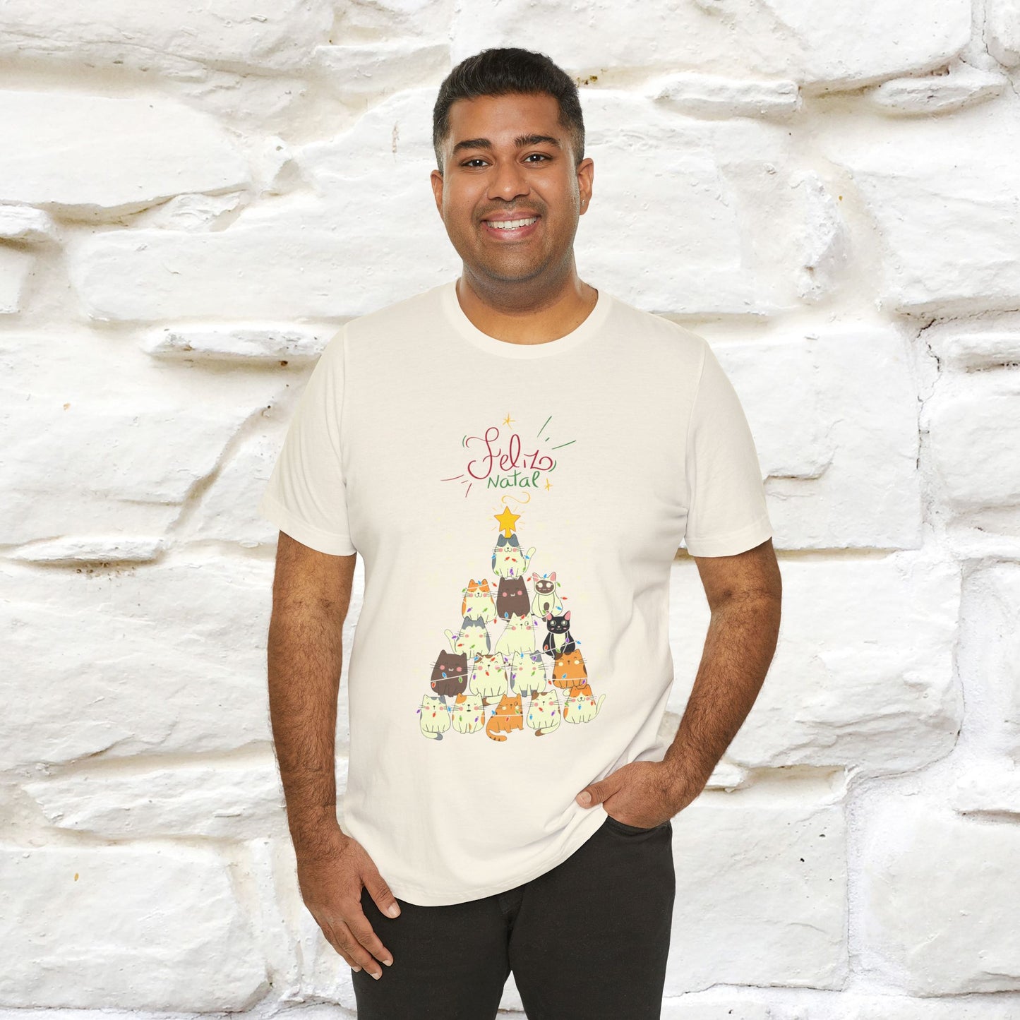 "Feliz Natal" Cat T-shirt|Nunu&Miao Studio - Nunu&Miao Studio