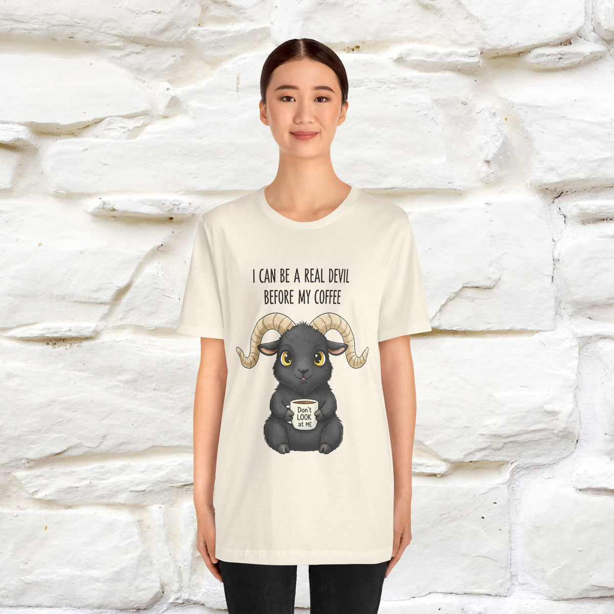 "I Can Be a Real Devil Before My Coffe" Funny T-shirt |Nunu&Miao Studio