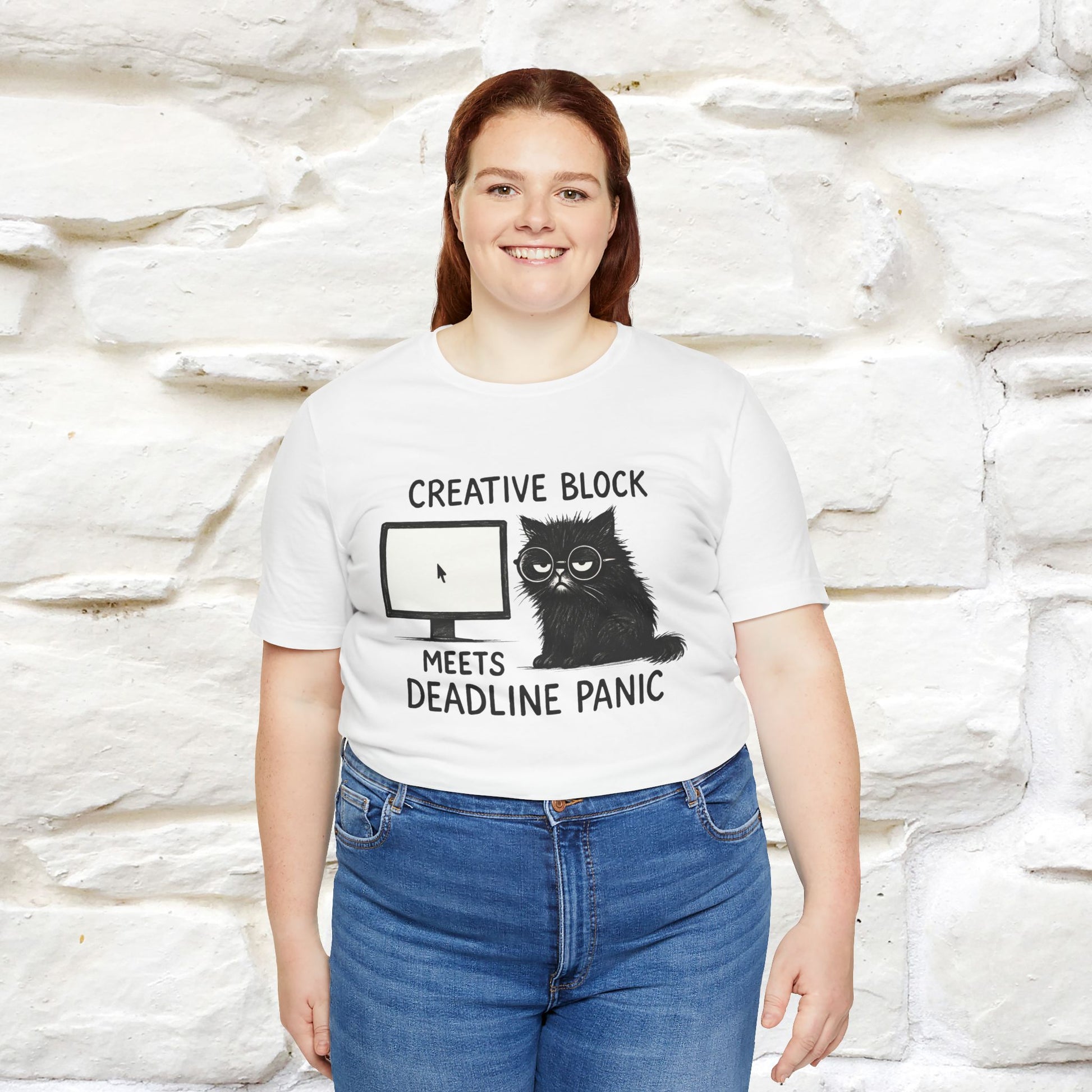 "Creative Block Meets Deadline..." |Cat T-Shirt | Nunu&Miao Studio - Nunu&Miao Studio