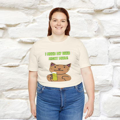 "I Need My Beer Right Meow!" Cat  T-shirt |Nunu&Miao Studio