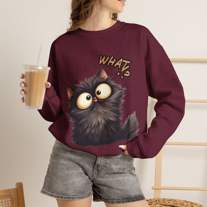 "What'' |Cat Sweatshirt | Nunu&Miao Studio