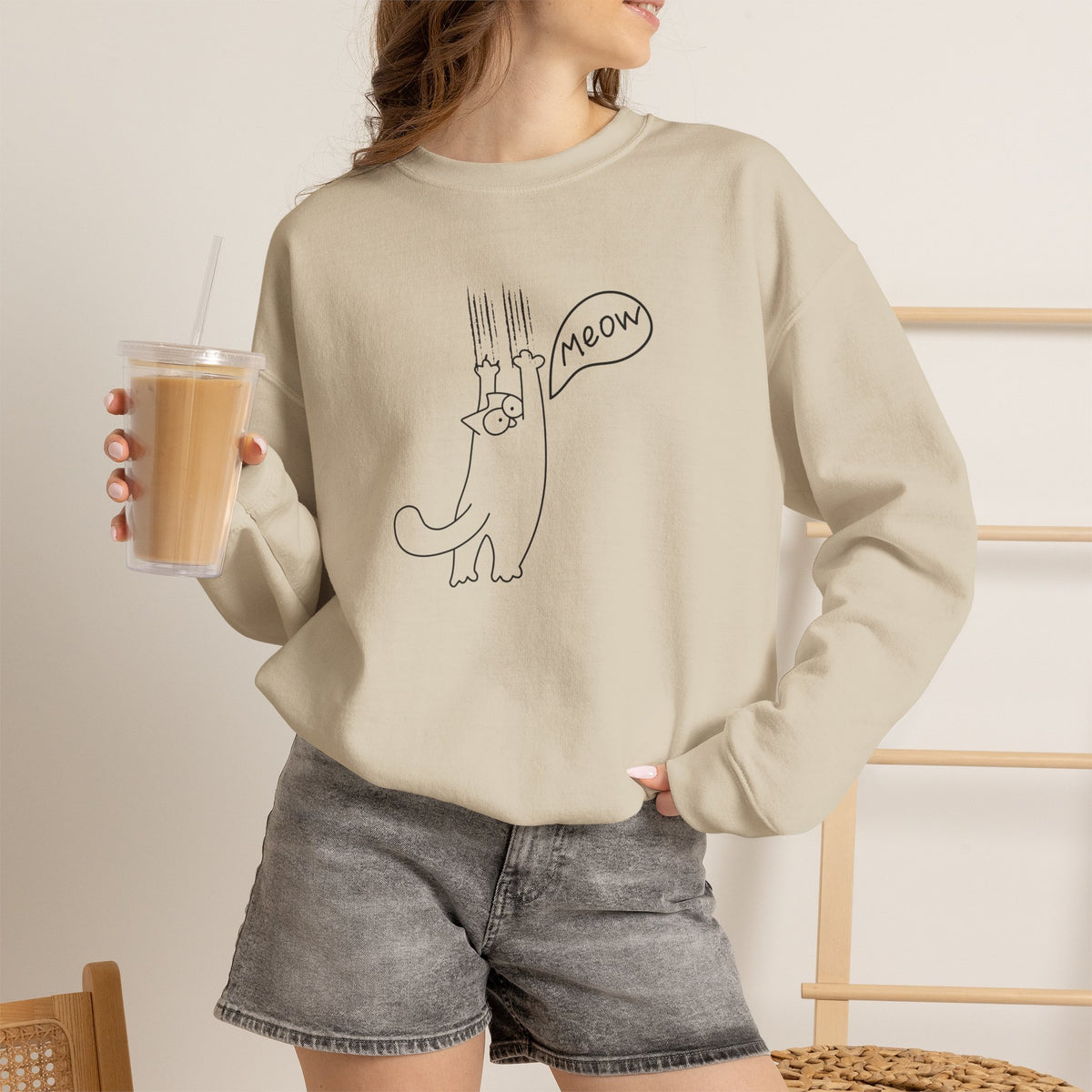 ''Meow.'' |Cat Sweatshirt | Nunu&Miao Studio