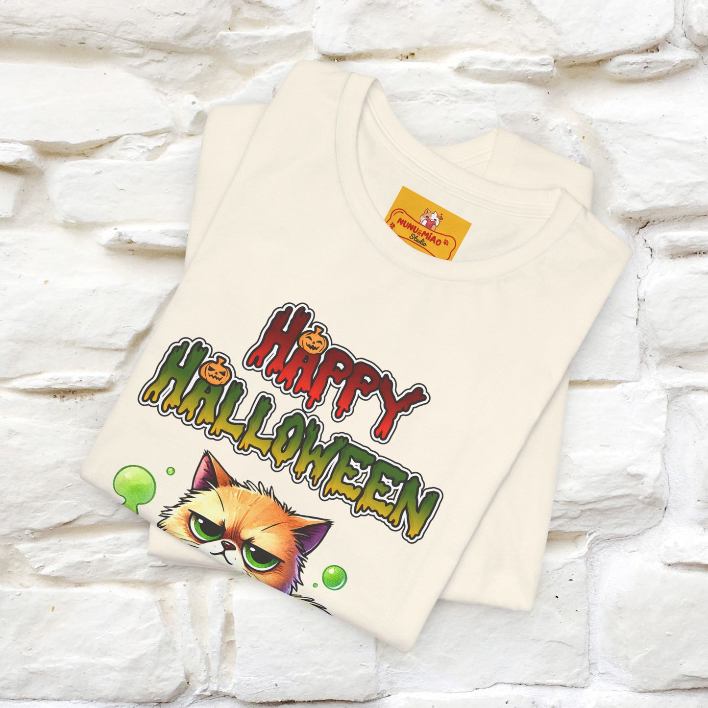 "Angry Cat Happy Halloween" Cat  T-shirt |Nunu&Miao Studio - Nunu&Miao Studio