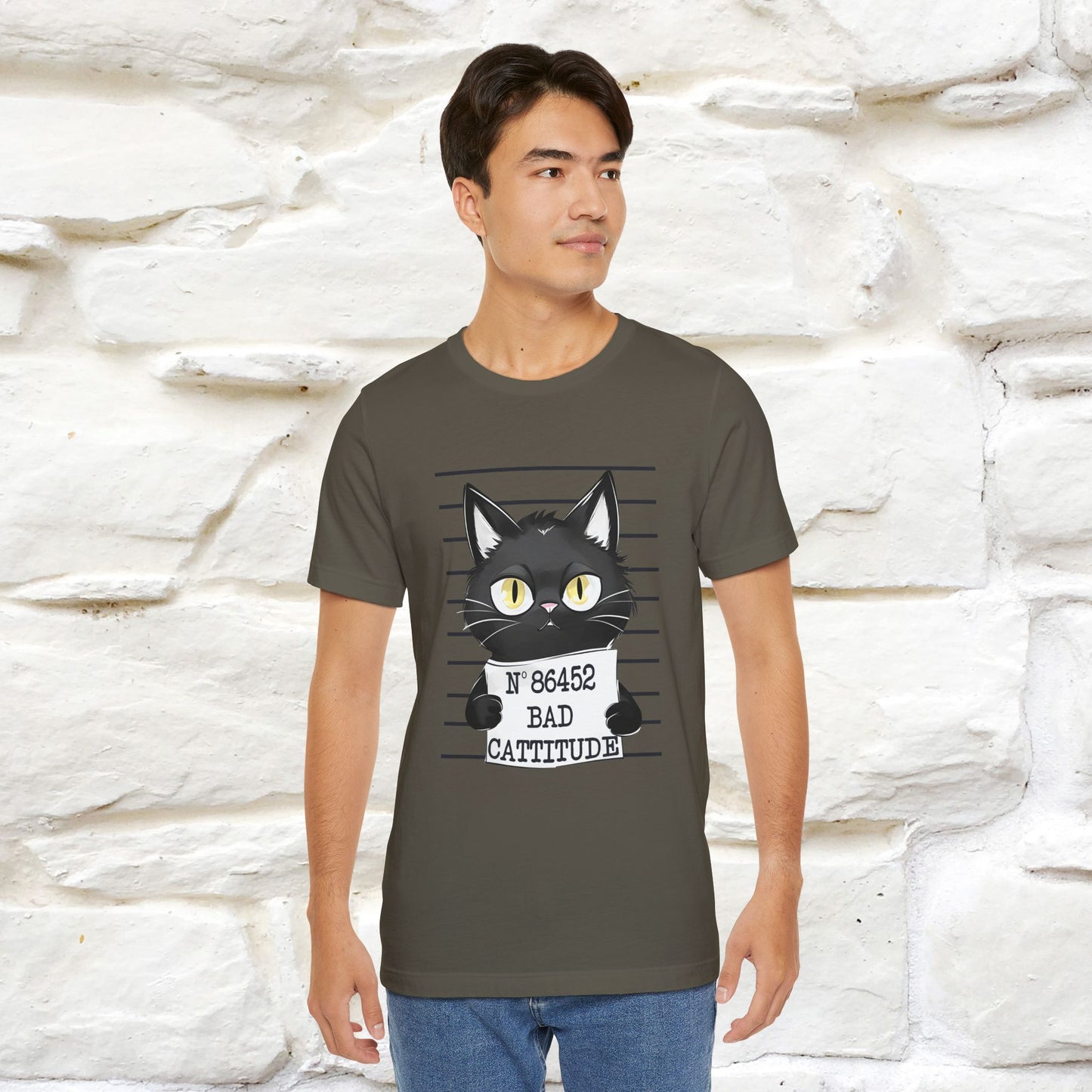 "Bad Cattitude" T-Shirt for Men & Women | 100% Cotton* - Nunu&Miao Studio
