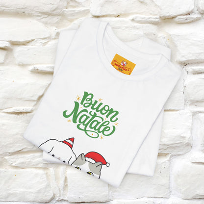 ''Buon Natale Cat and Dog'' Christmas T-shirt  | Nunu&Miao Studio - Nunu&Miao Studio