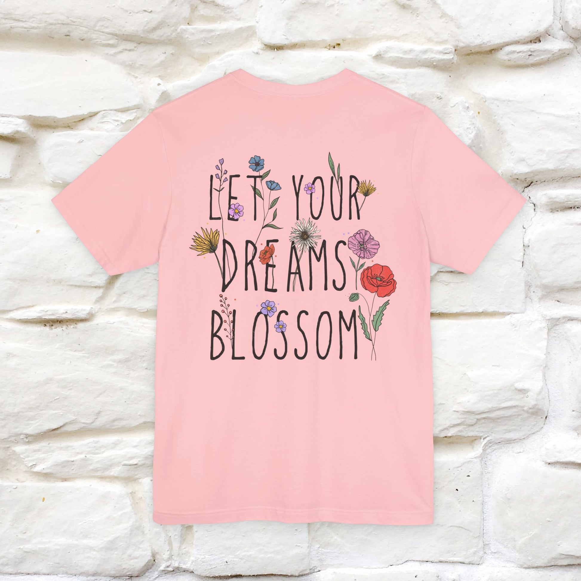 "Let Your Dreams Blossom'' Cat T-Shirt Front and Back Design | Nunu&Miao Studio - Nunu&Miao Studio