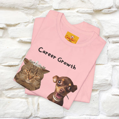 "Career Growth: Cat vs. Dog" | Cat T-Shirt | Nunu&Miao Studio - Nunu&Miao Studio