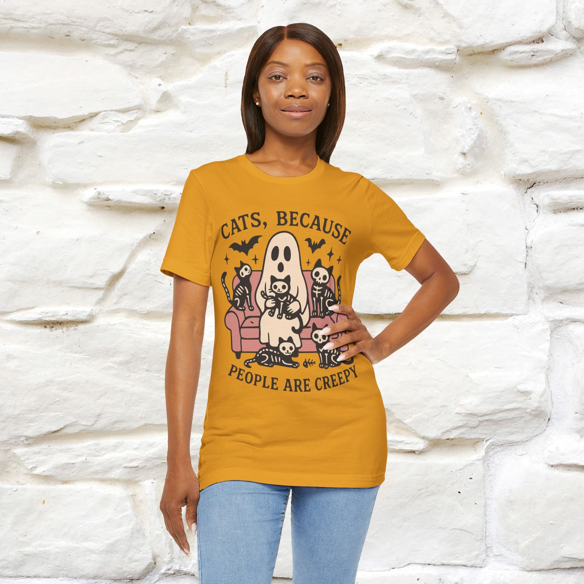 "Cat Because People Are Creepy" Halloween Cat T-shirt |Nunu&Miao Studio - Nunu&Miao Studio