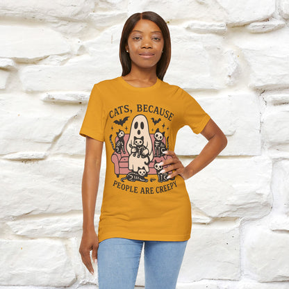 "Cat Because People Are Creepy" Halloween Cat T-shirt |Nunu&Miao Studio - Nunu&Miao Studio