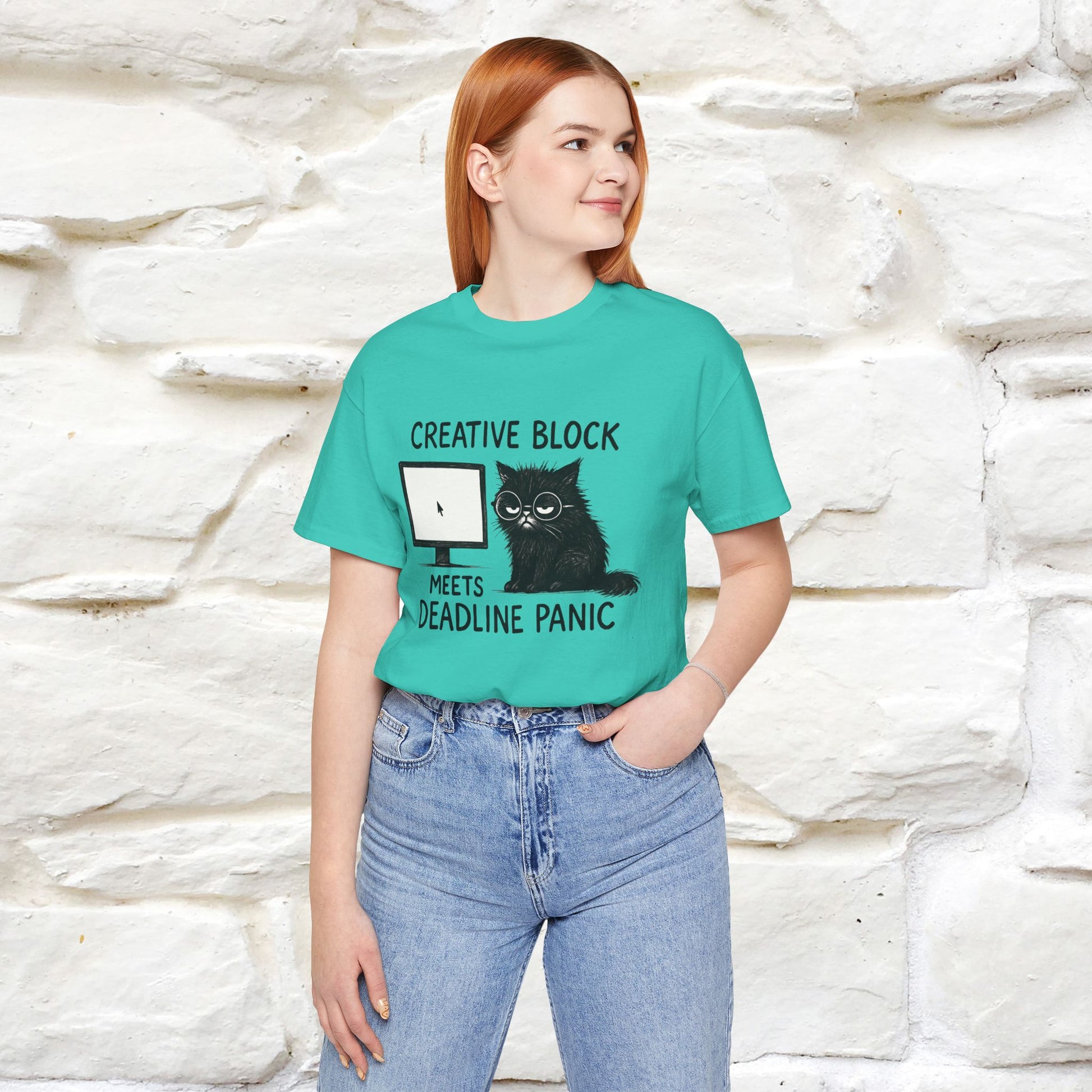 "Creative Block Meets Deadline..." |Cat T-Shirt | Nunu&Miao Studio - Nunu&Miao Studio