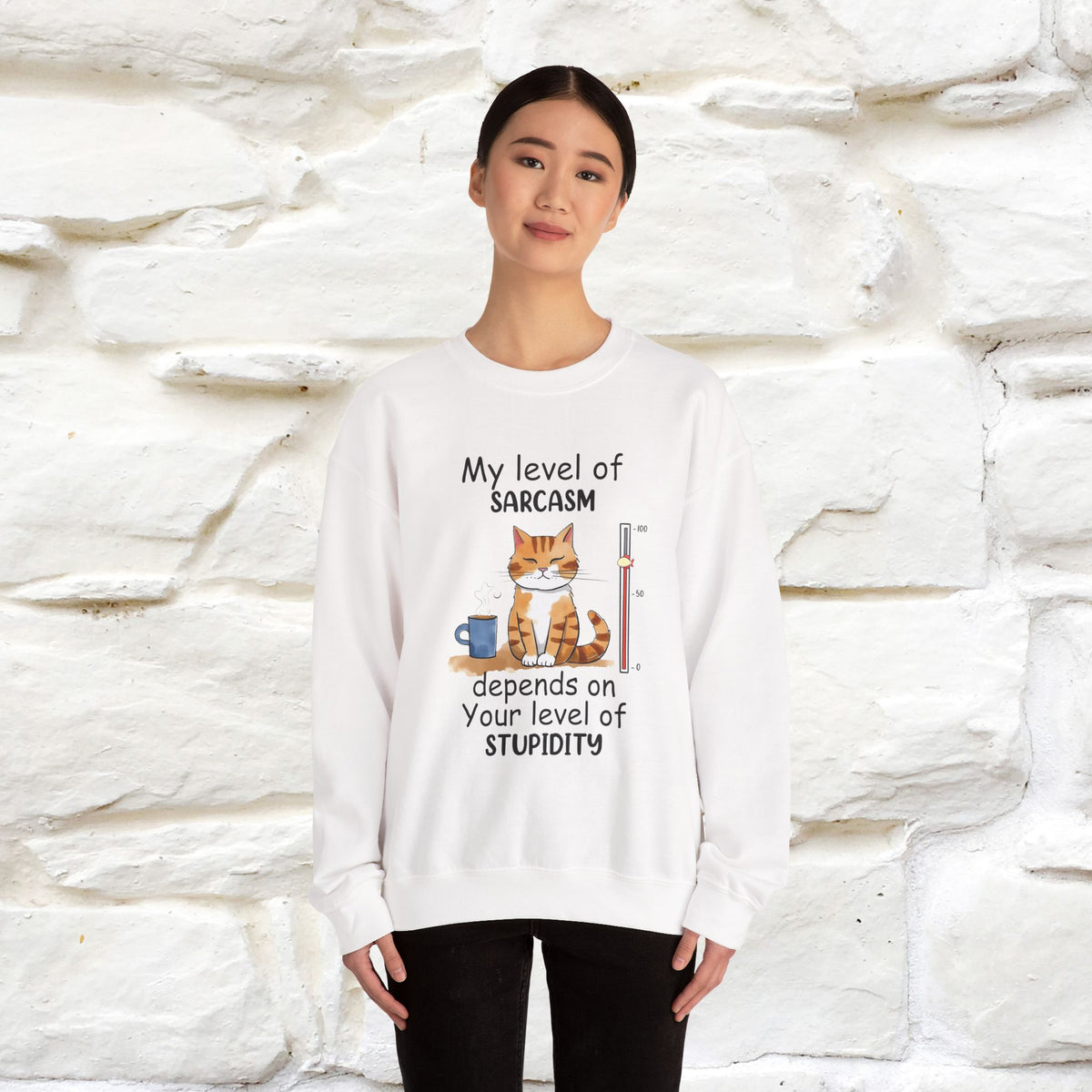 "My Level Of Sarcasm...'' |Cat Sweatshirt | Nunu&Miao Studio