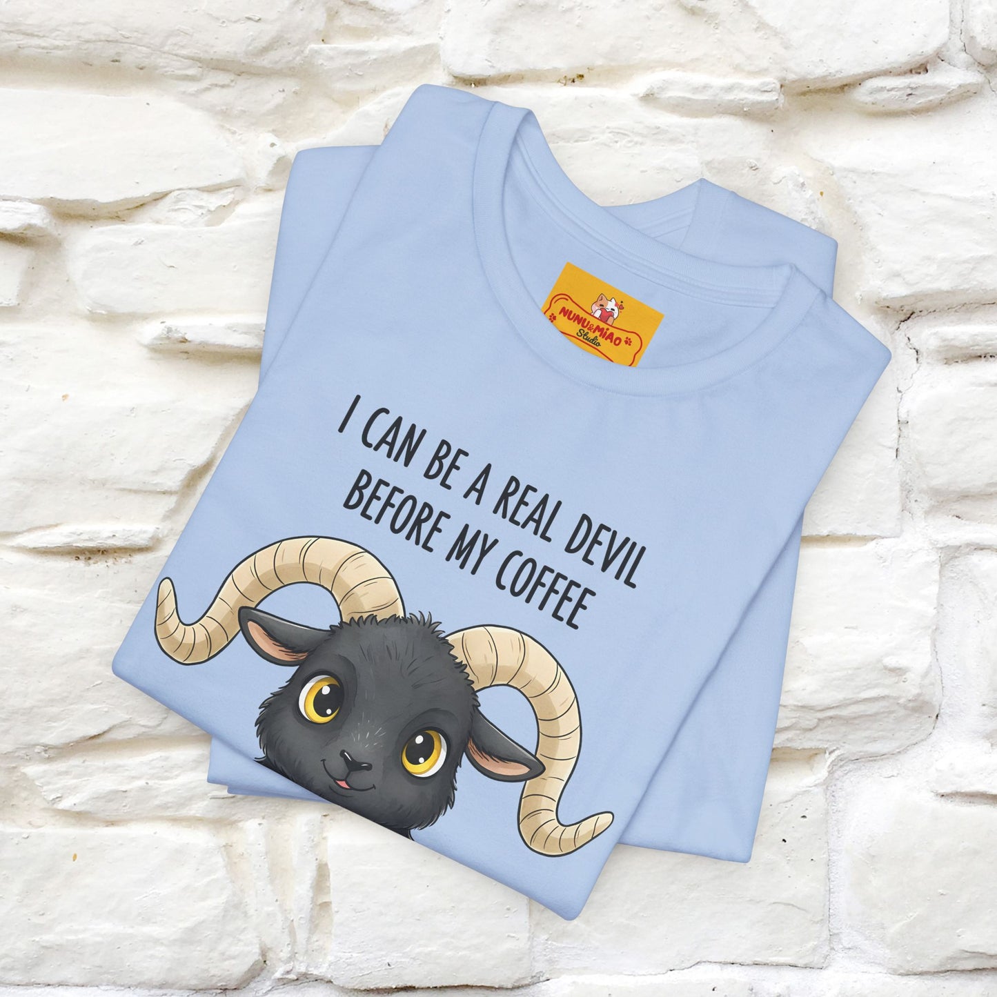 "I Can Be a Real Devil Before My Coffe" Funny T-shirt |Nunu&Miao Studio - Nunu&Miao Studio