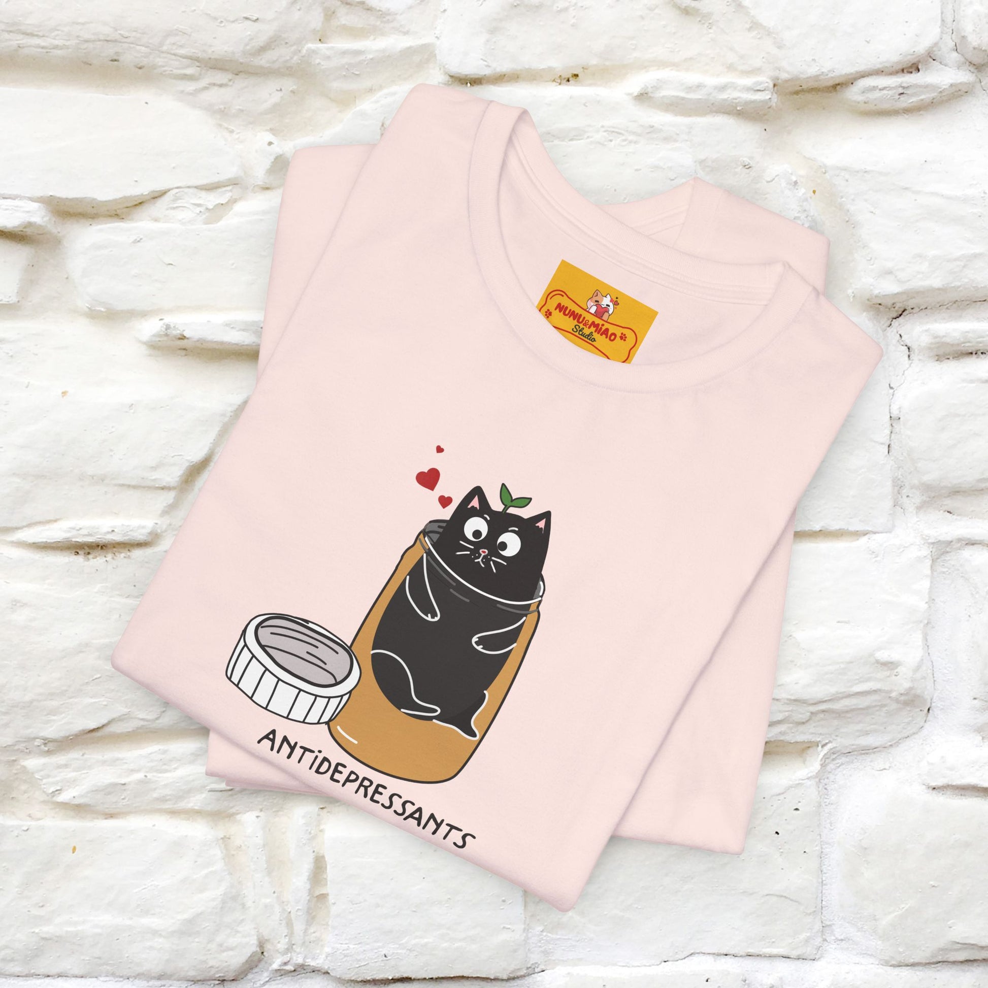 "Antidepressants" Cat T-Shirt | Front & Back Design | Nunu&Miao Studio - Nunu&Miao Studio