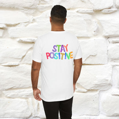 "Stay Positive'' Cat T-Shirt | Front & Back Design | Nunu&Miao Studio - Nunu&Miao Studio