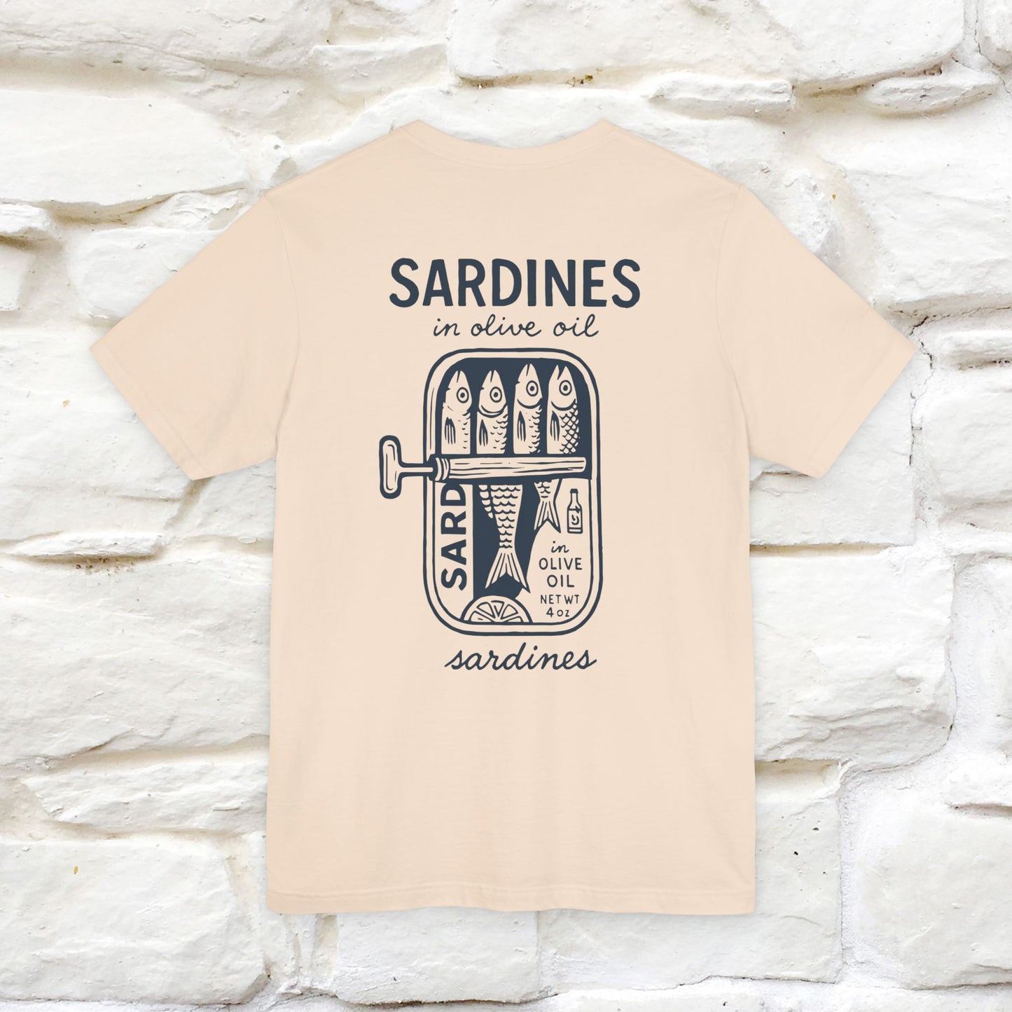 "Sardines In Olive Oil" Cute T-shirt | Front & Back Design|Nunu&Miao Studio - Nunu&Miao Studio