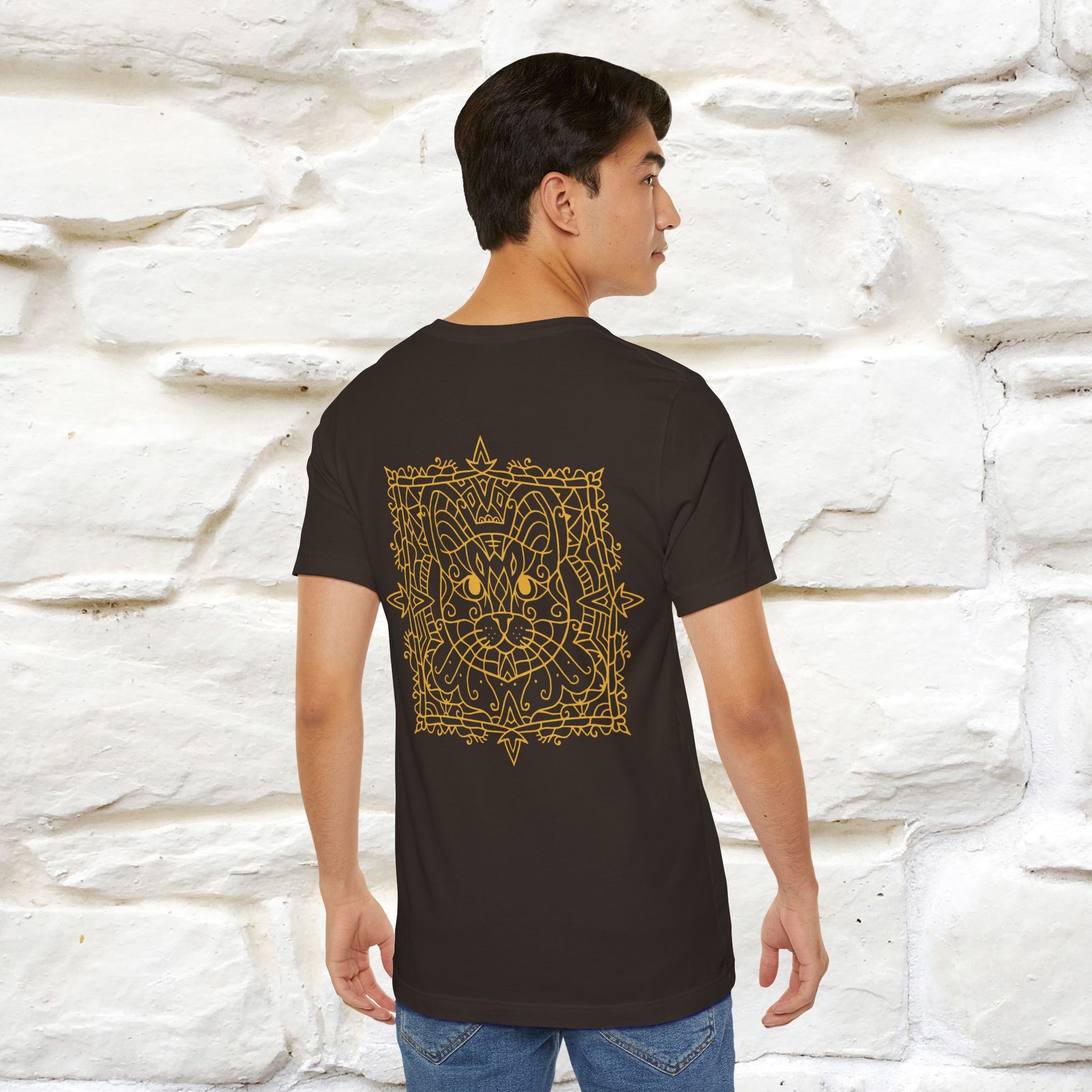 "Mandala Cat'' Cat T-Shirt Front and Back Design | Nunu&Miao Studio - Nunu&Miao Studio