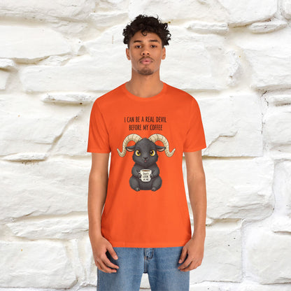 "I Can Be a Real Devil Before My Coffe" Funny T-shirt |Nunu&Miao Studio - Nunu&Miao Studio