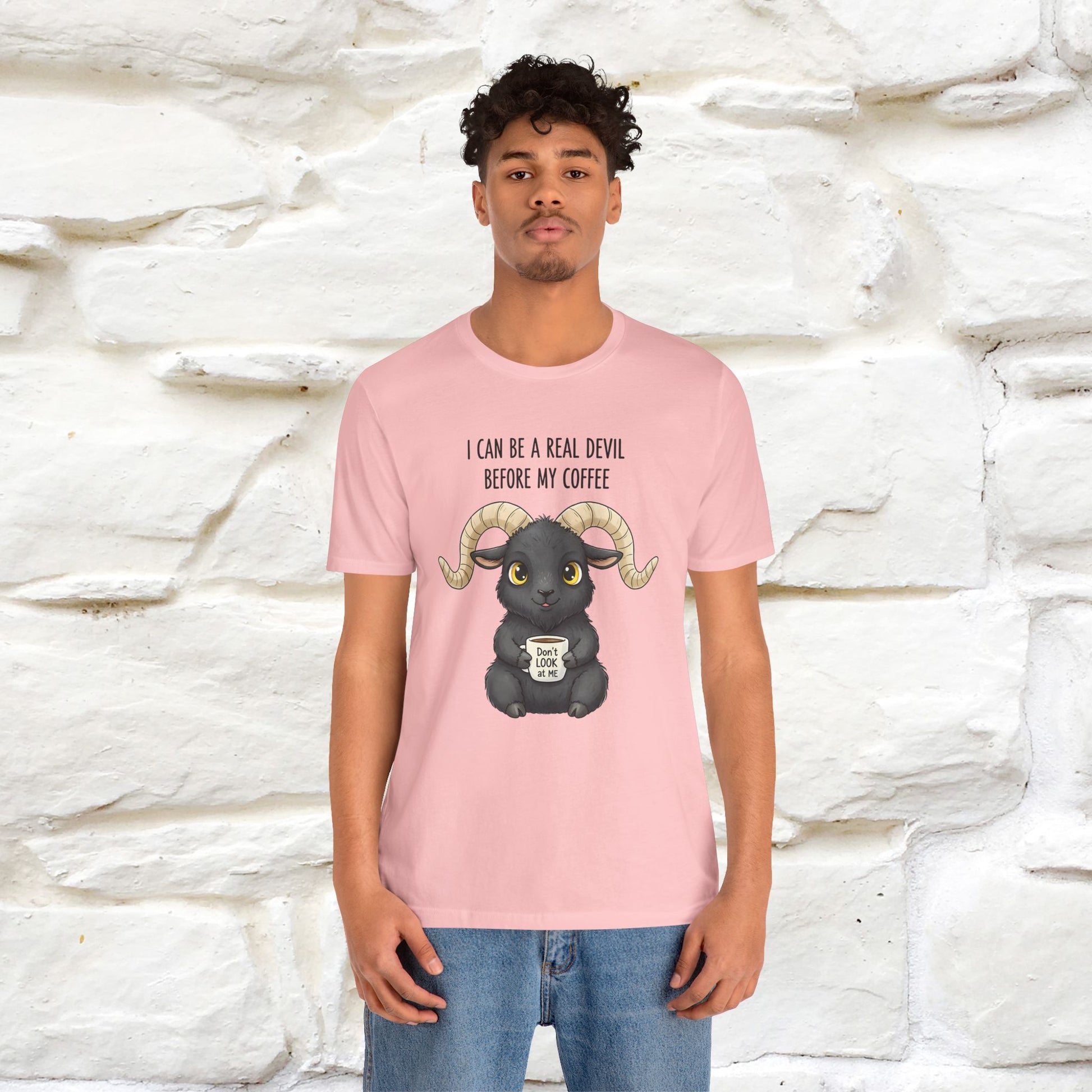 "I Can Be a Real Devil Before My Coffe" Funny T-shirt |Nunu&Miao Studio - Nunu&Miao Studio