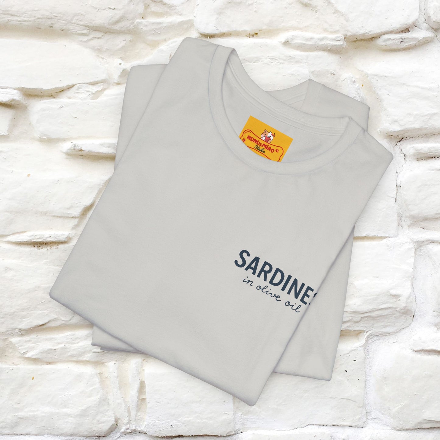 "Sardines In Olive Oil" Cute T-shirt | Front & Back Design|Nunu&Miao Studio - Nunu&Miao Studio