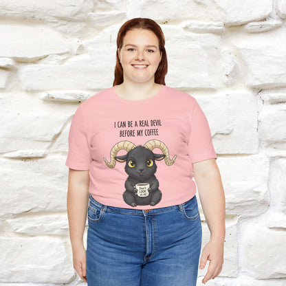 "I Can Be a Real Devil Before My Coffe" Funny T-shirt |Nunu&Miao Studio - Nunu&Miao Studio