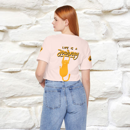 "Life Is A Journey'' Cat T-Shirt | Front & Back Design | Nunu&Miao Studio - Nunu&Miao Studio