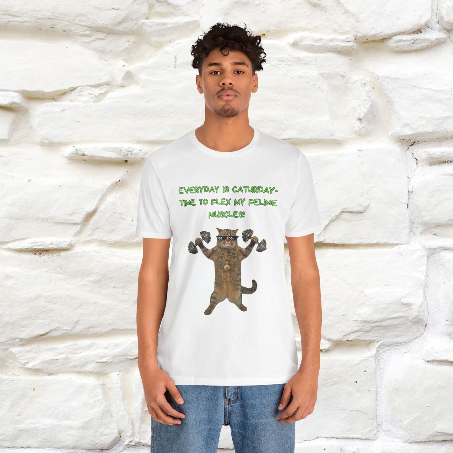 "Everyday Is Caturday – Flex My Feline Muscle"| Funny Cat T-Shirt  |Nunu&Miao Sudio - Nunu&Miao Studio