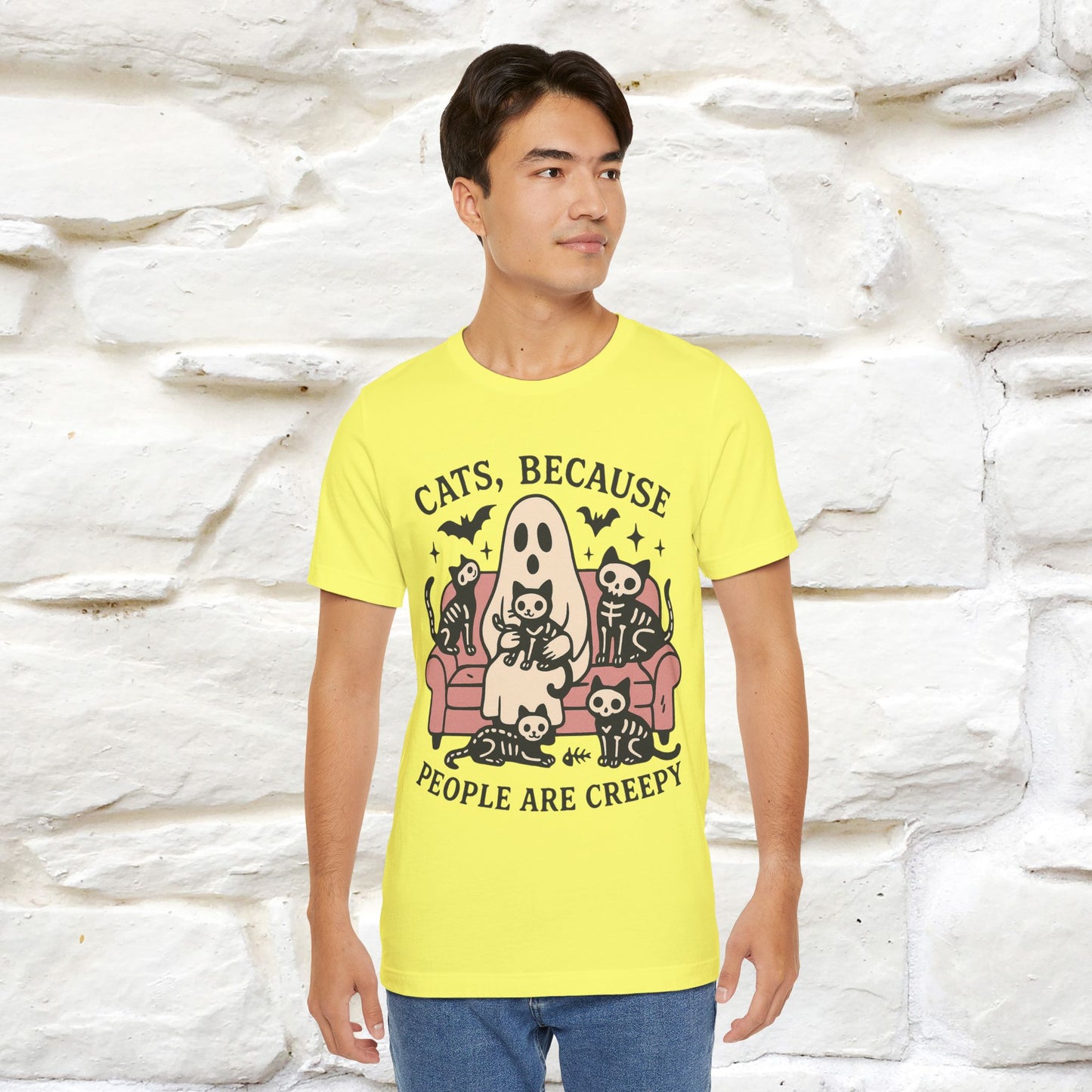 "Cat Because People Are Creepy" Halloween Cat T-shirt |Nunu&Miao Studio - Nunu&Miao Studio
