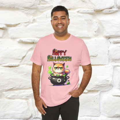 "Angry Cat Happy Halloween" Cat  T-shirt |Nunu&Miao Studio - Nunu&Miao Studio