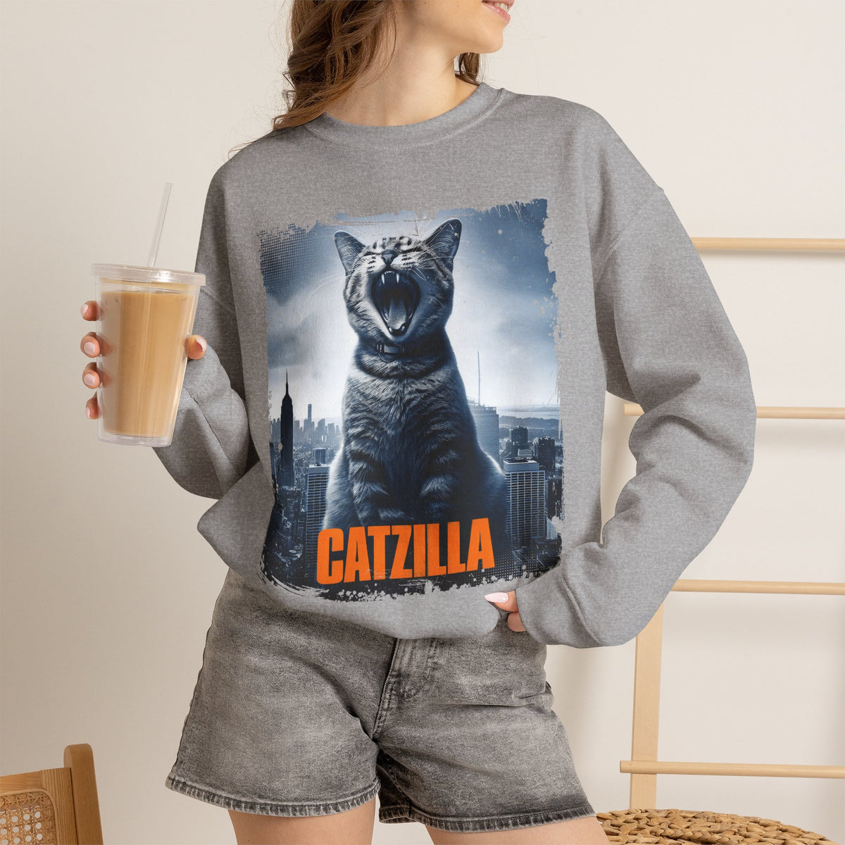 "Catzilla'' |Cat Sweatshirt | Nunu&Miao Studio