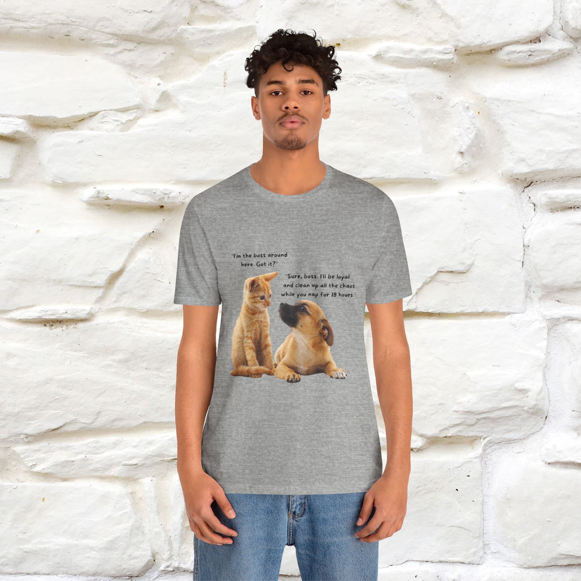 ''I am The Boss Here'' Funny Cat T-shirt for Men and Women  100% Cotton* - Nunu&Miao Studio