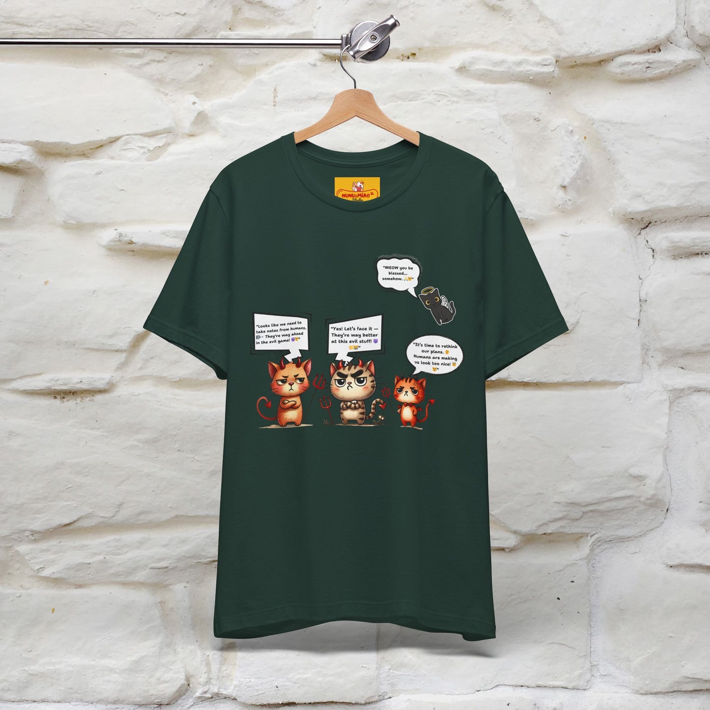 "Humans Are Way Ahead In The Evil Game! 😈😼" Cat  T-shirt |Nunu&Miao Studio - Nunu&Miao Studio