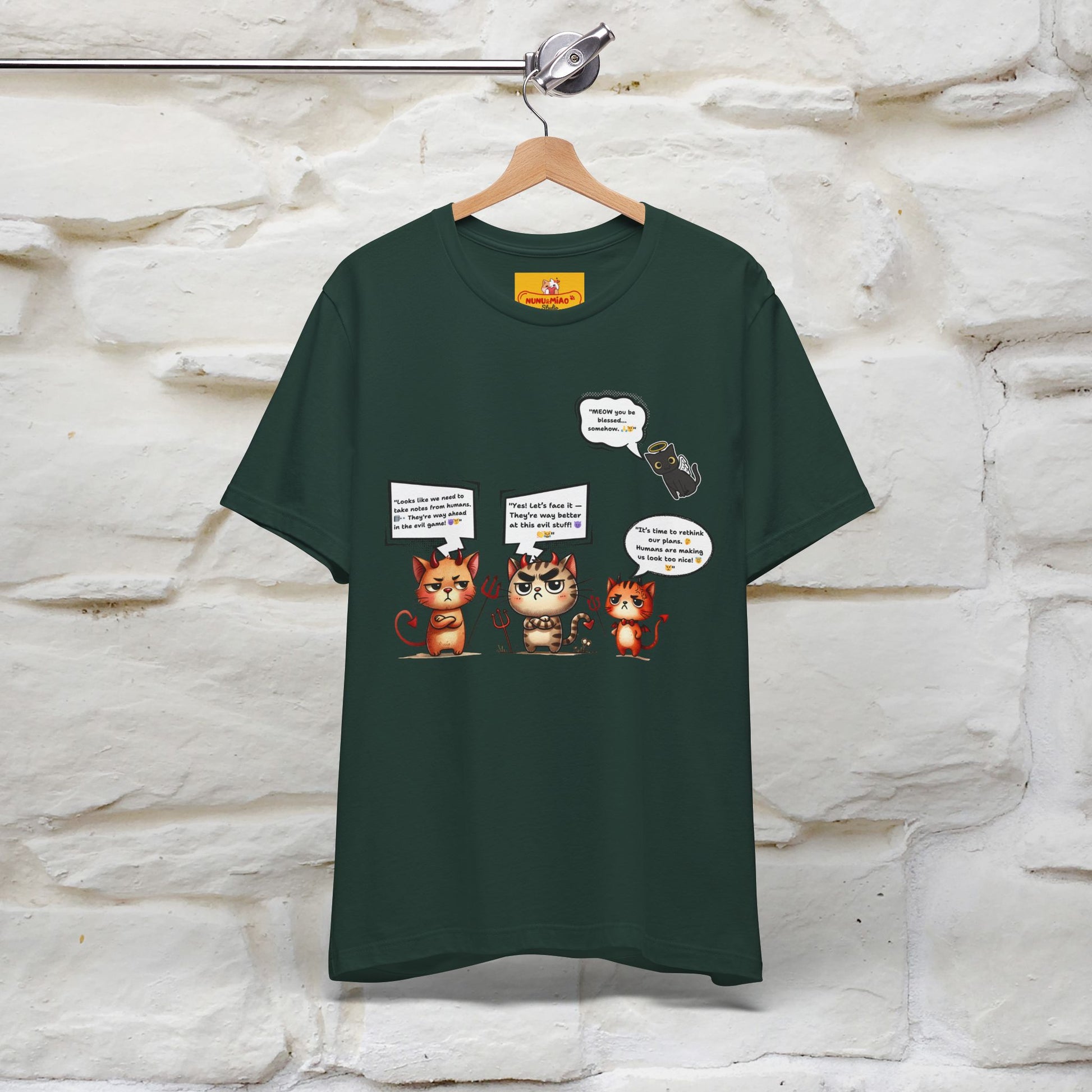 "Humans Are Way Ahead In The Evil Game! 😈😼" Cat  T-shirt |Nunu&Miao Studio - Nunu&Miao Studio