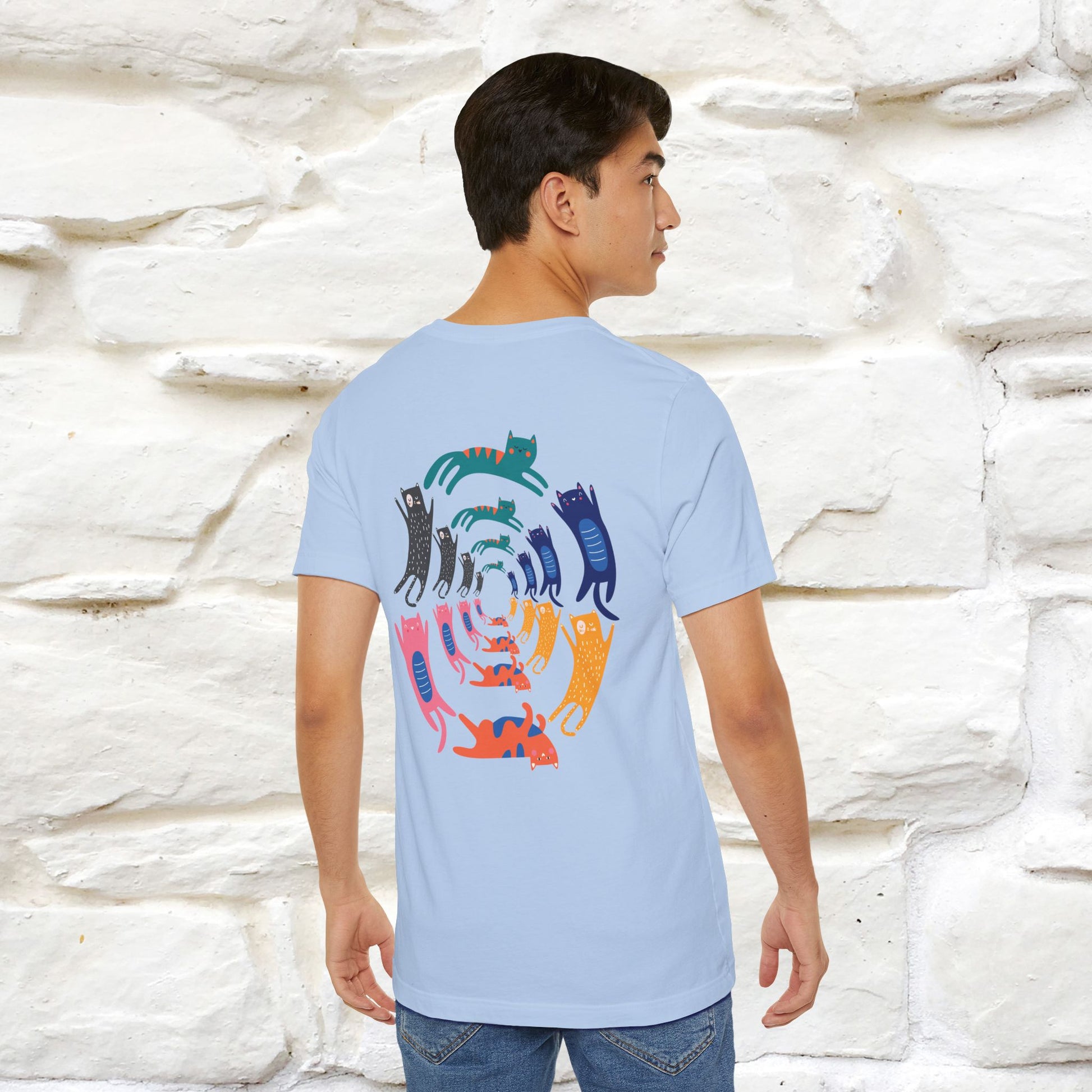 "The Hypnotic Meow'' Cat T-Shirt Front and Back Design | Nunu&Miao Studio - Nunu&Miao Studio