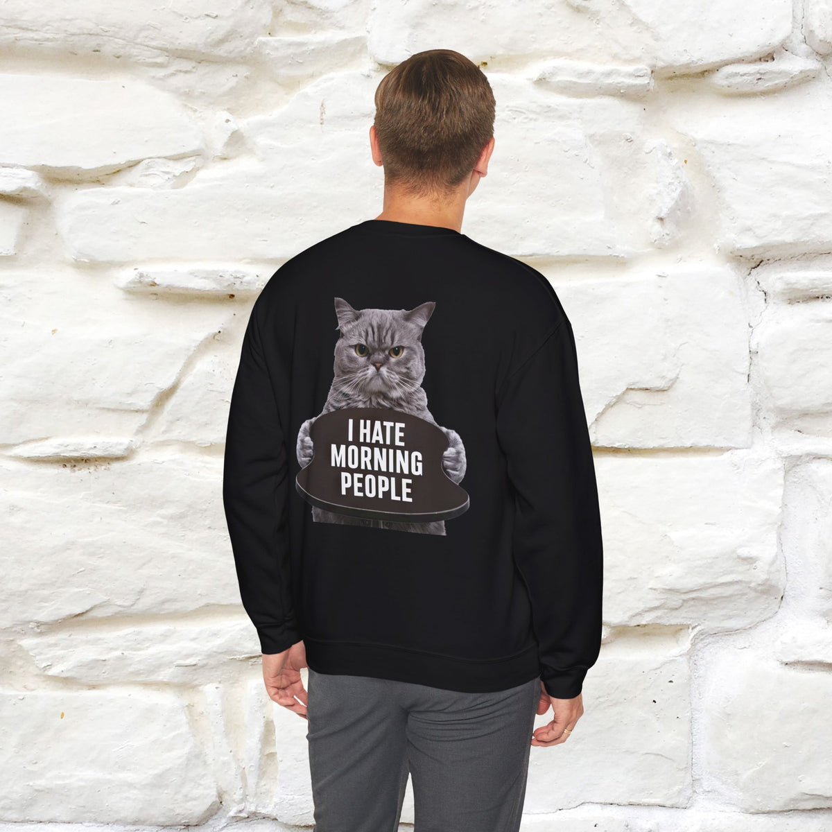 "I Hate Morning People'' |Cat Sweatshirt | Nunu&Miao Studio