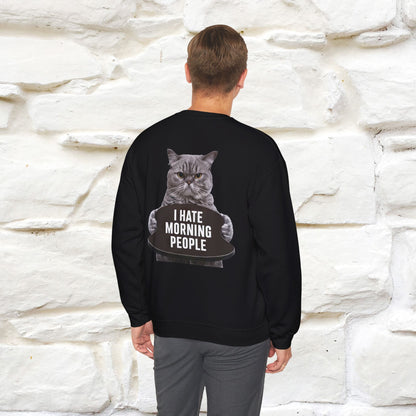 "I Hate Morning People'' |Cat Sweatshirt | Nunu&Miao Studio