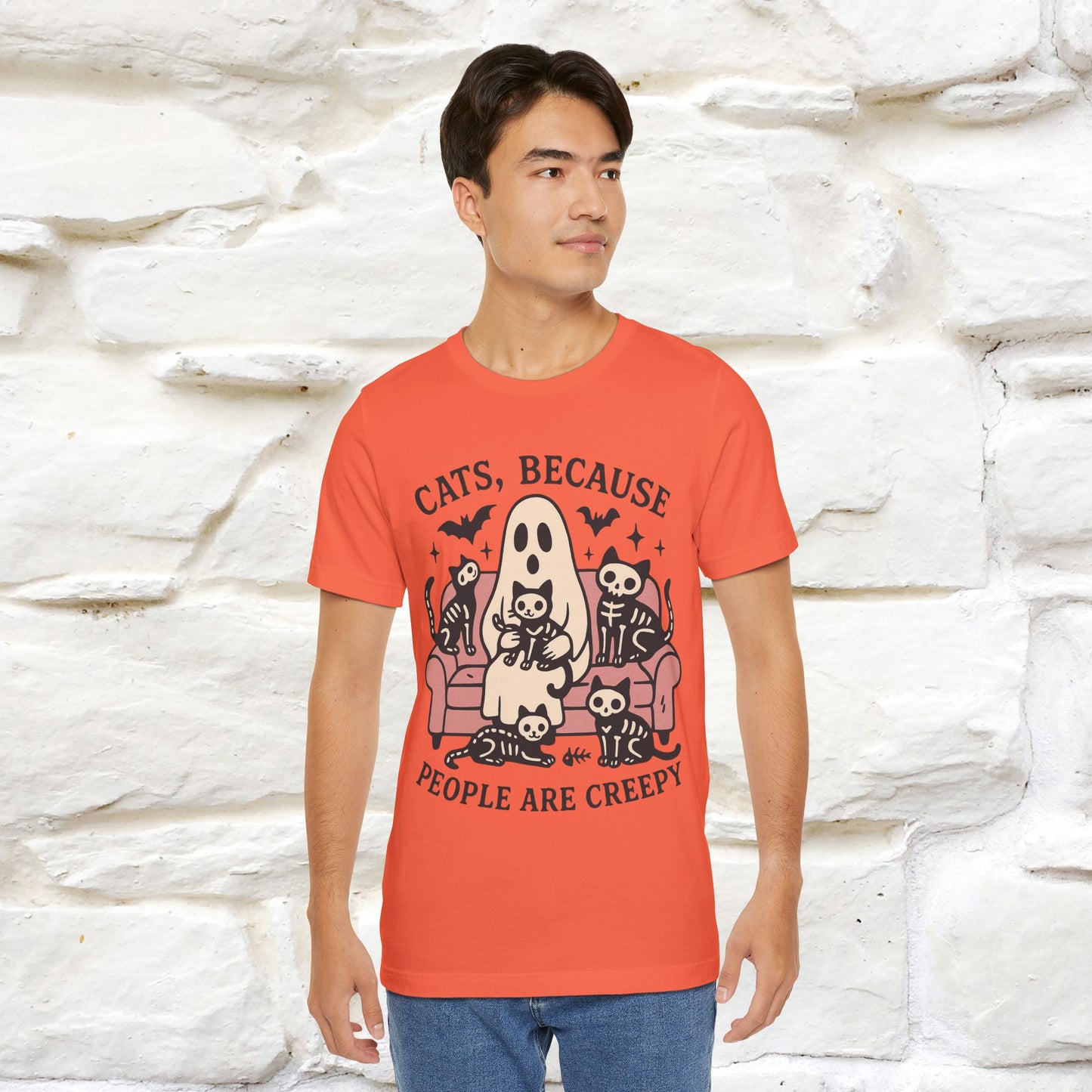 "Cat Because People Are Creepy" Halloween Cat T-shirt |Nunu&Miao Studio - Nunu&Miao Studio