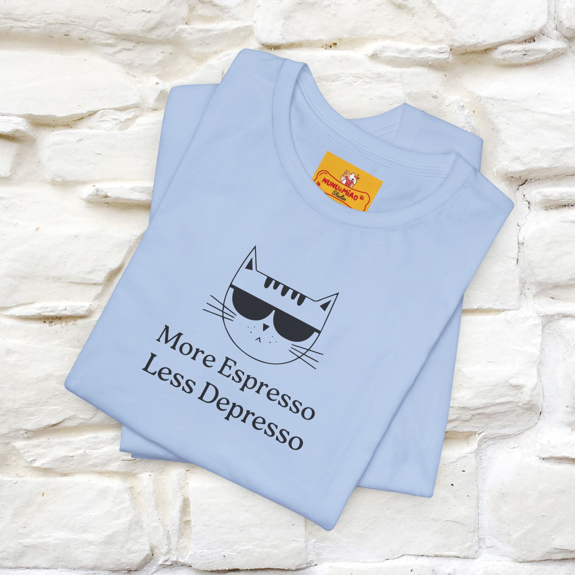 "More Espresso Less Depresso" |Cat T-Shirt | Nunu&Miao Studio - Nunu&Miao Studio