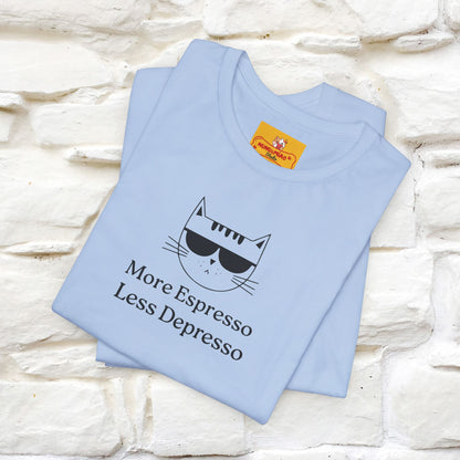 "More Espresso Less Depresso" |Cat T-Shirt | Nunu&Miao Studio - Nunu&Miao Studio