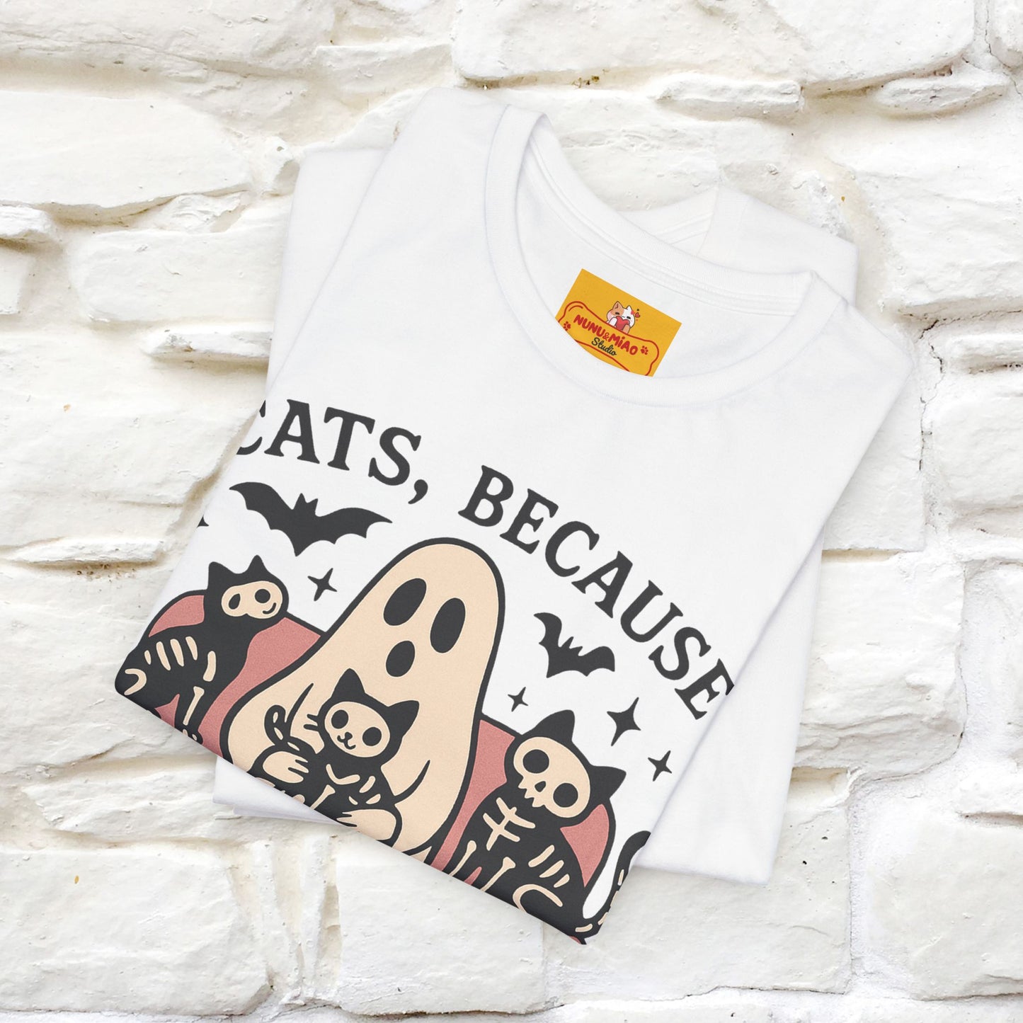 "Cat Because People Are Creepy" Halloween Cat T-shirt |Nunu&Miao Studio - Nunu&Miao Studio
