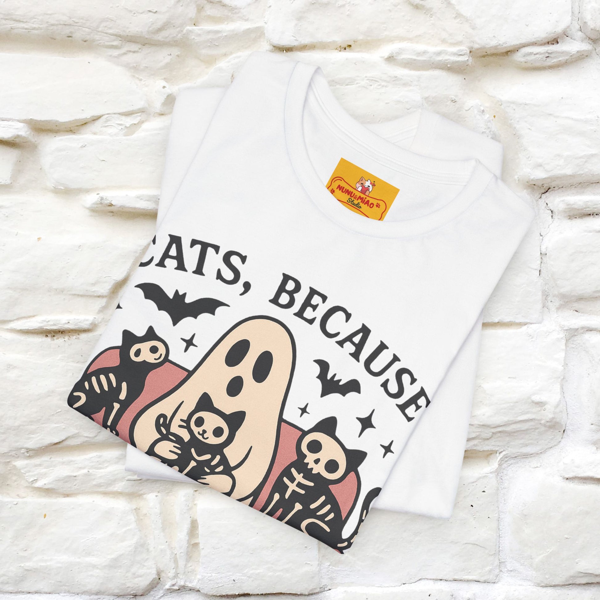 "Cat Because People Are Creepy" Halloween Cat T-shirt |Nunu&Miao Studio - Nunu&Miao Studio