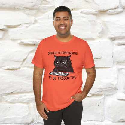"Currently Pretending To Be Productive" |Cat T-Shirt | Nunu&Miao Studio - Nunu&Miao Studio