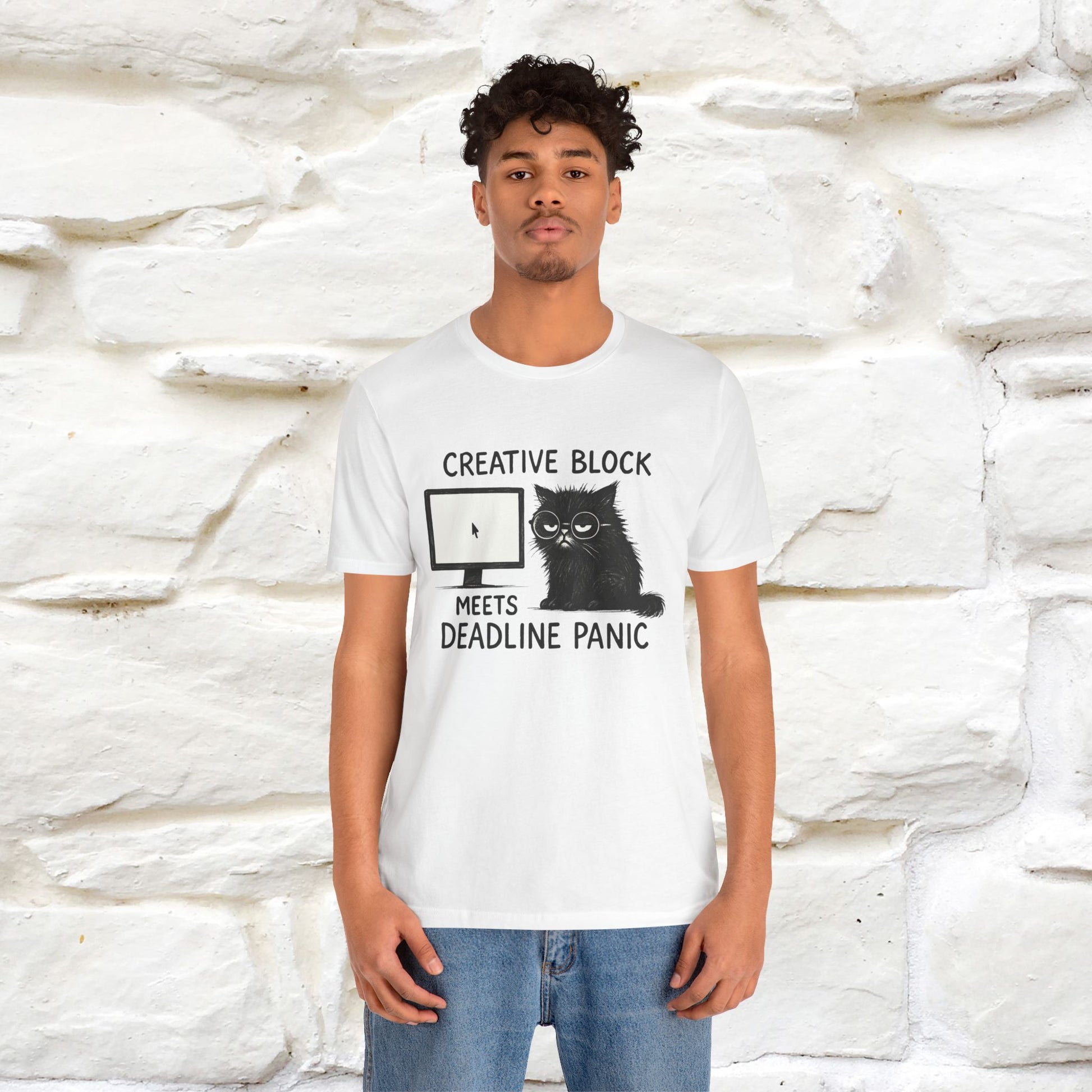 "Creative Block Meets Deadline..." |Cat T-Shirt | Nunu&Miao Studio - Nunu&Miao Studio