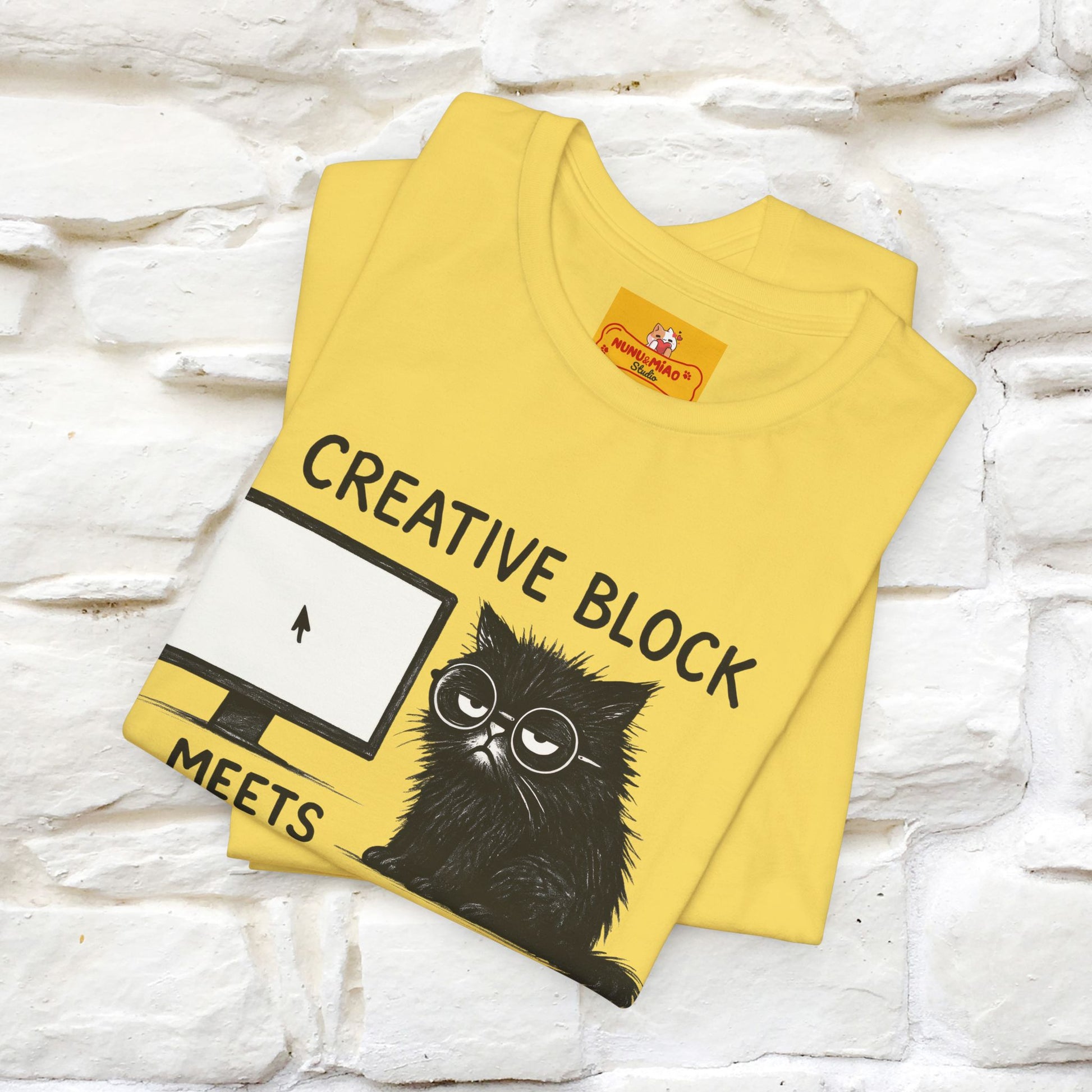 "Creative Block Meets Deadline..." |Cat T-Shirt | Nunu&Miao Studio - Nunu&Miao Studio