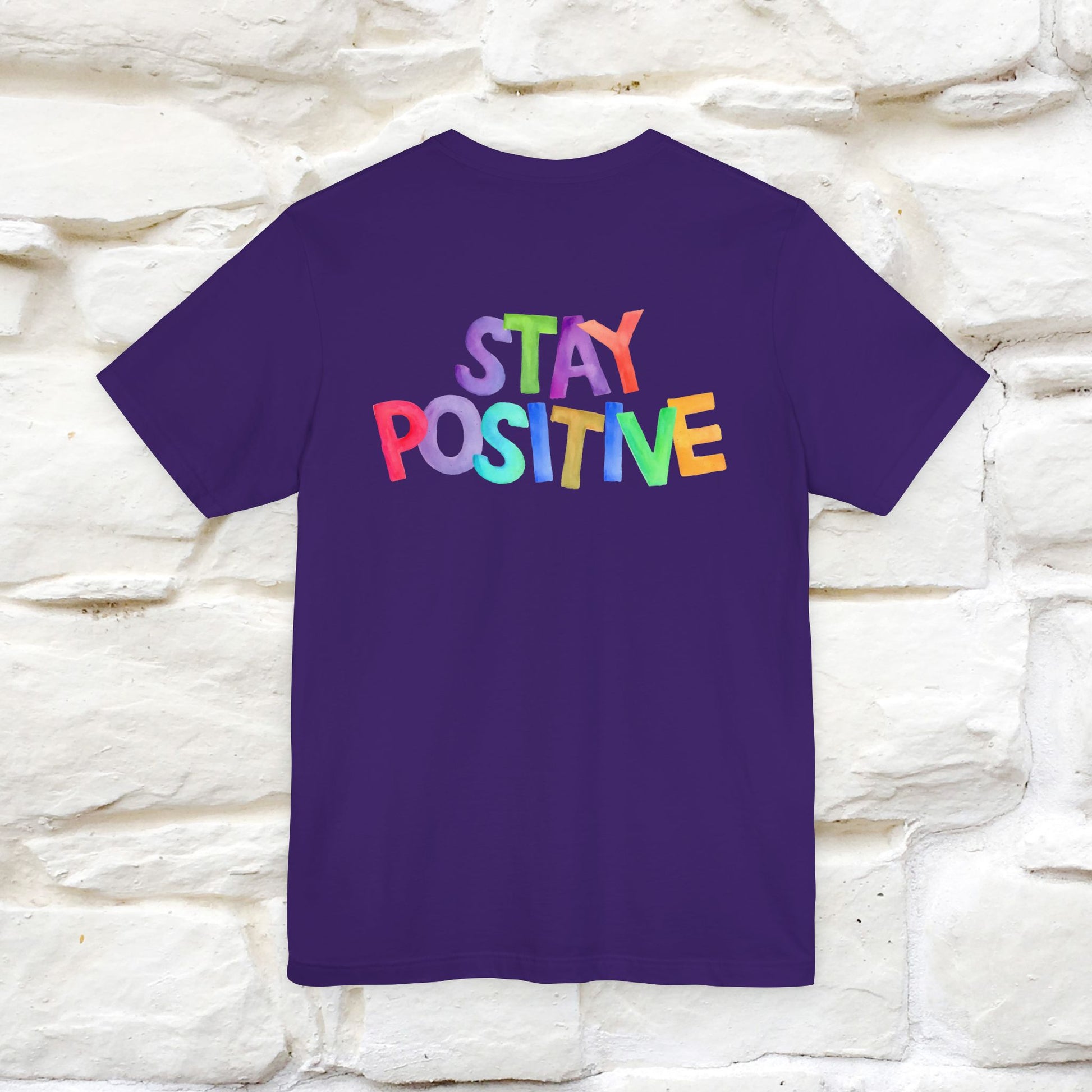 "Stay Positive'' Cat T-Shirt | Front & Back Design | Nunu&Miao Studio - Nunu&Miao Studio