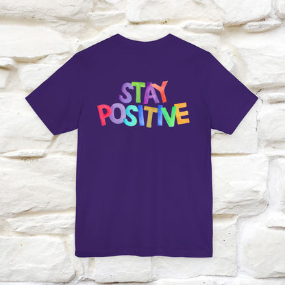 "Stay Positive'' Cat T-Shirt | Front & Back Design | Nunu&Miao Studio - Nunu&Miao Studio