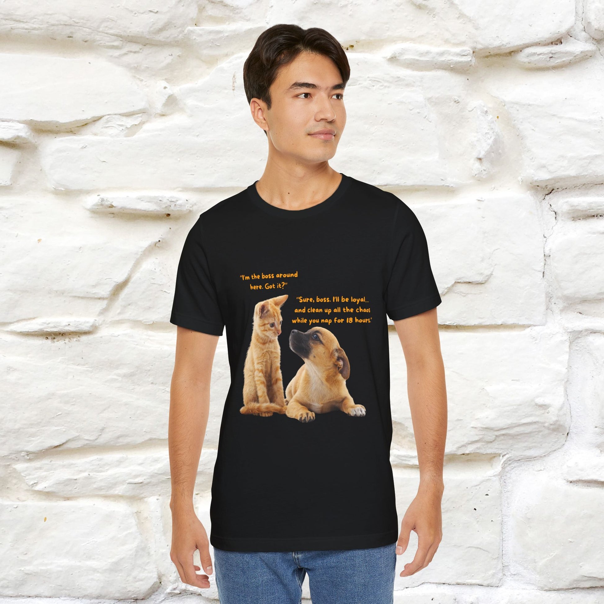 ''I am The Boss Here'' Funny Cat T-shirt for Men and Women  100% Cotton* - Nunu&Miao Studio