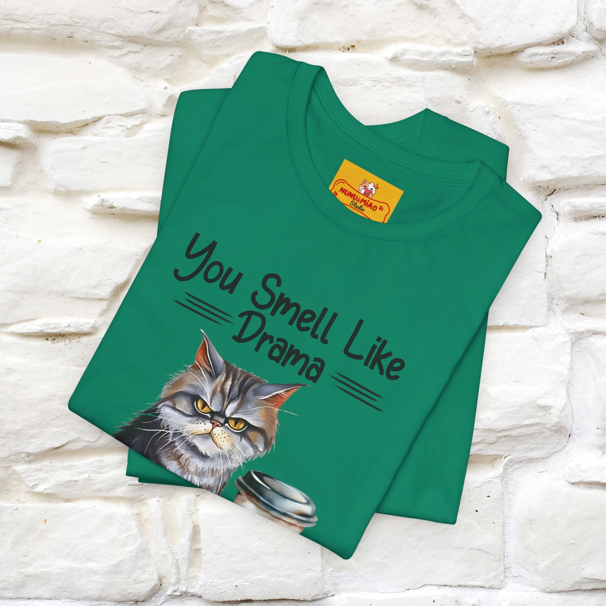 You Smell Like Drama and a Headache" Cat T-Shirt for Men & Women | 100% Cotton* - Nunu&Miao Studio
