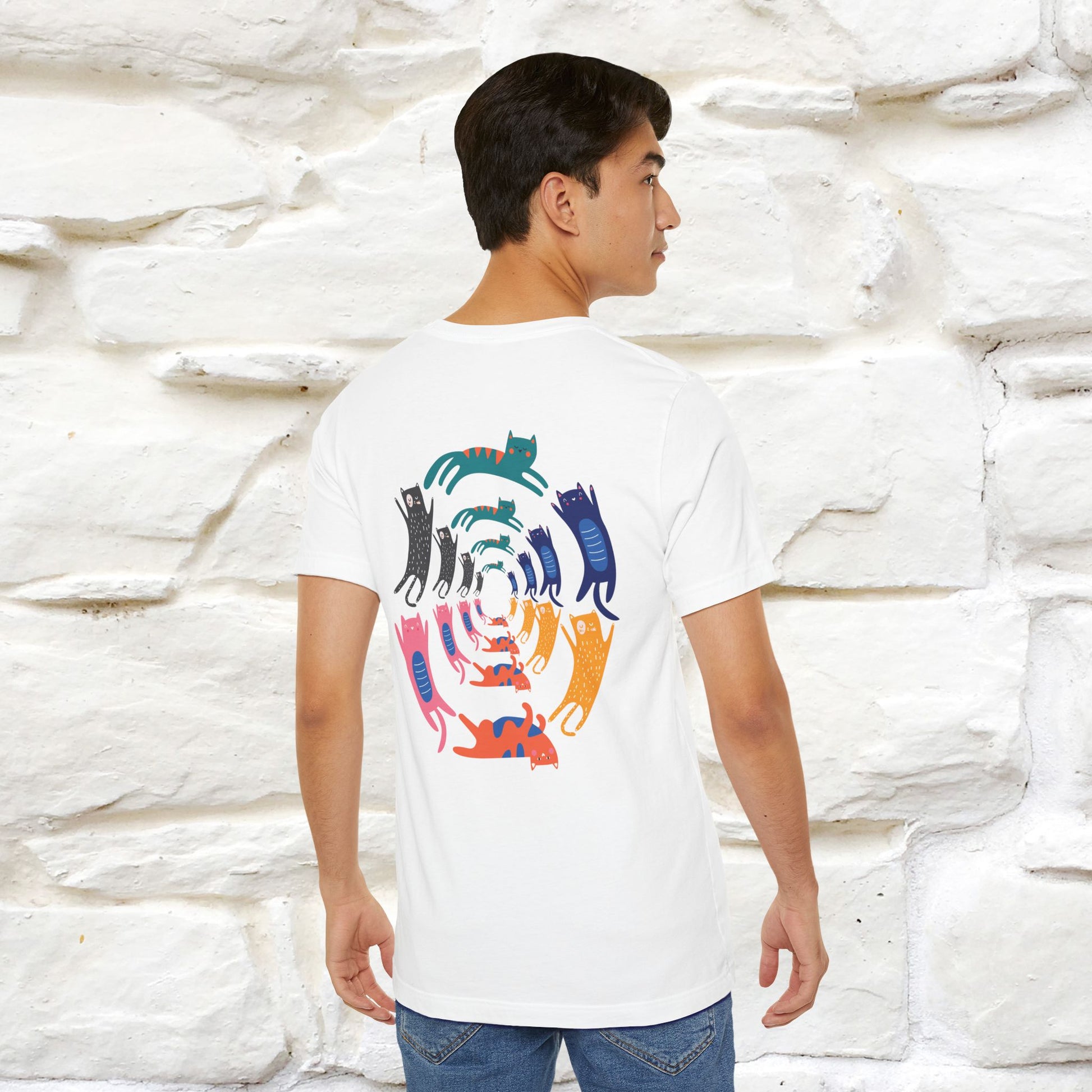 "The Hypnotic Meow'' Cat T-Shirt Front and Back Design | Nunu&Miao Studio - Nunu&Miao Studio