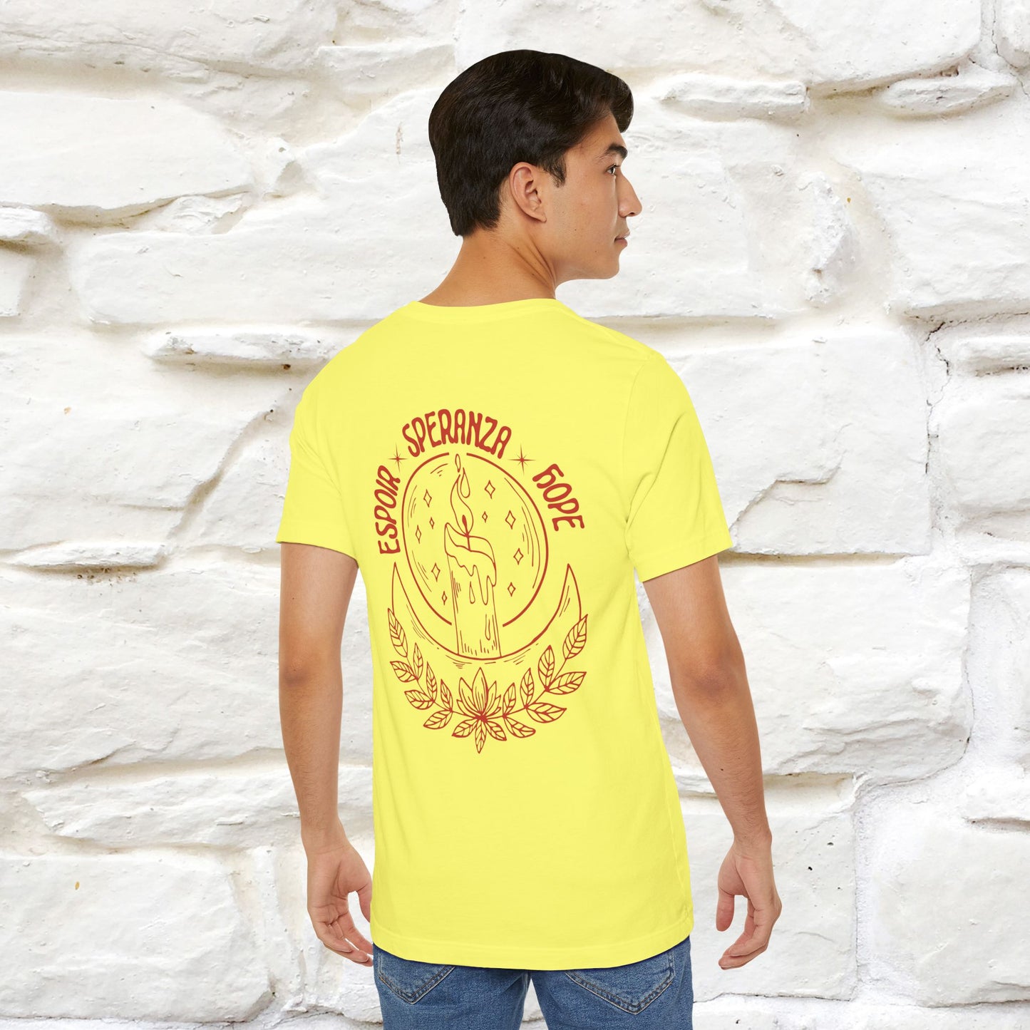 "Espoir Speranza Hope'' Cat T-Shirt Front and Back Design | Nunu&Miao Studio - Nunu&Miao Studio